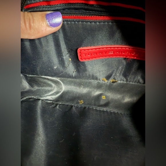 Vintage Tommy Hilfiger Navy Blue Faux Leather Crossbody Purse - Picture 7 of 13